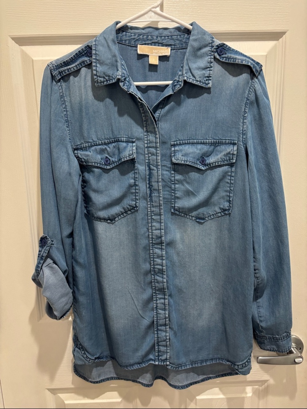 Michael Kors Chambray Button-Down Top